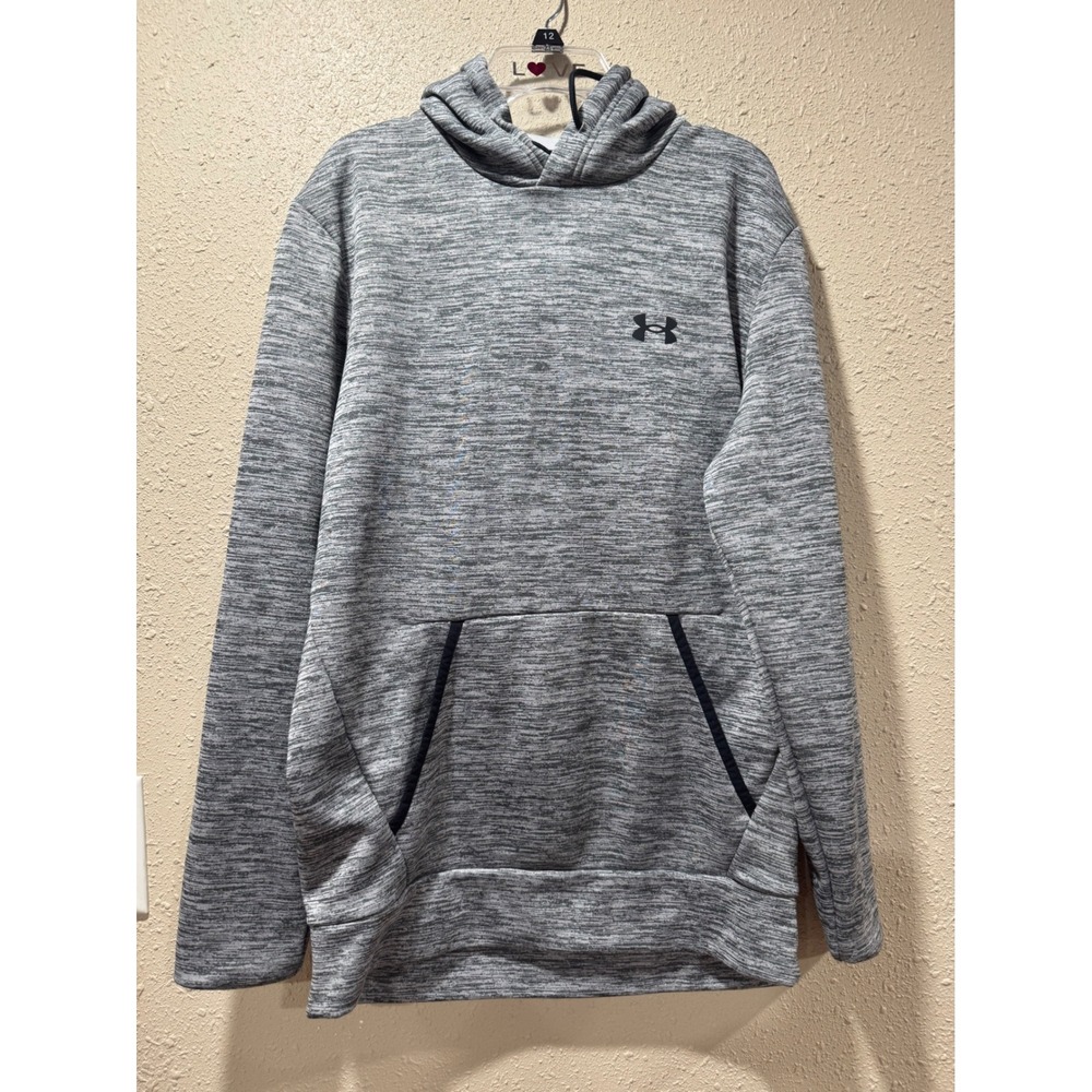 Under‎ Armour Mens Grey Space Dye Fleece Hoodie Sweatshirt Small Loose Fit
